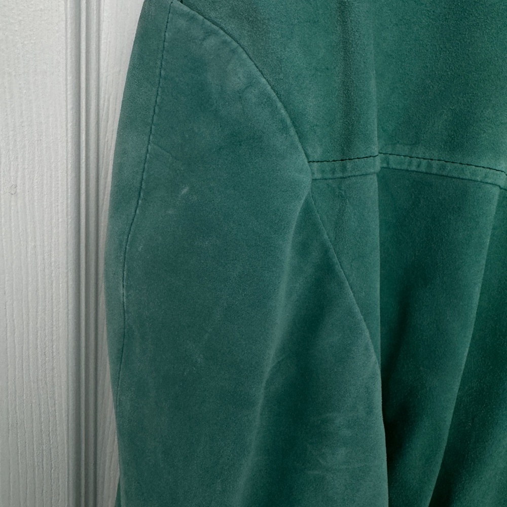 Vintage Suede Leather Cropped Bomber Jacket - Picture 10 of 11